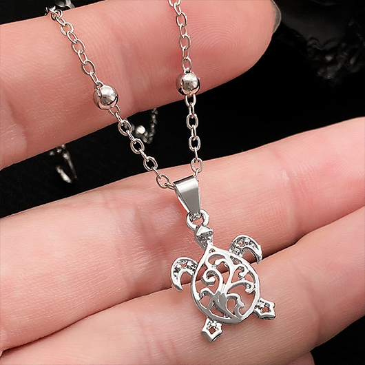 Silvery White jewelry,Animal Print jewelry,Turtle Design Silvery White Alloy Anklet