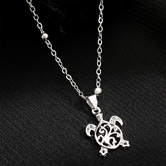 Silvery White jewelry,Animal Print jewelry,Turtle Design Silvery White Alloy Anklet