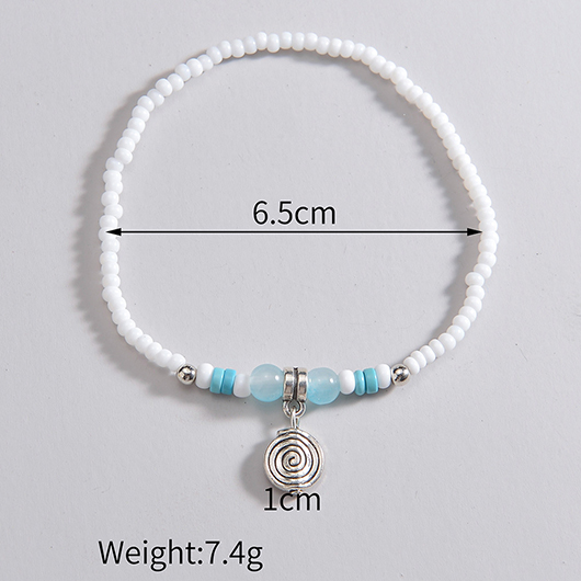 White jewelry,Contrast Color jewelry,Round White Polyresin Beaded Design Anklet