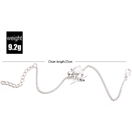Silvery White jewelry,Turtle Silvery White Color Alloy Anklet