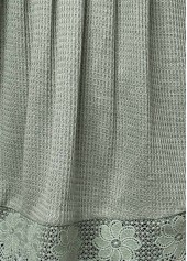 Sage Green tops,Plain Color tops,ROTITA Lace Sage Green Square Neck Short Sleeve T Shirt