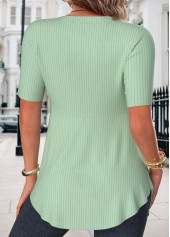 Green tops,Dot tops,ROTITA Polka Dot Green Heart Collar Fake Two Piece Twinset