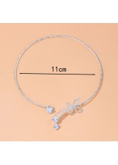 Silvery White jewelry,Butterfly Rhinestone Silvery White Alloy Necklace