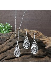 Silvery White jewelry,Silvery White Alloy Earrings and Necklace