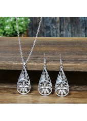 Silvery White jewelry,Silvery White Alloy Earrings and Necklace