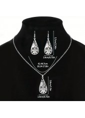 Silvery White jewelry,Silvery White Alloy Earrings and Necklace