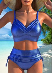 Rotita – Heißprägung – Bikini-Set mit Schleife in Denimblau