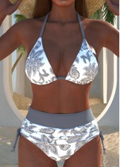 ensemble de bikini à imprimé tribal gris patchwork rotita