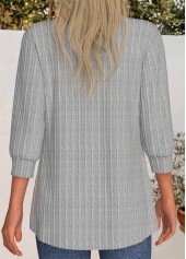 Light Grey Marl tops,Plain Color tops,ROTITA Lace 3/4 Sleeve Light Cardigan