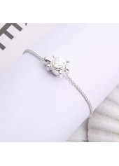 Silvery White jewelry,Turtle Silvery White Color Alloy Anklet