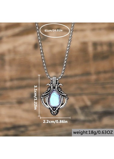 Silver jewelry,Geometric jewelry,Silver Alloy Hollow Design Teardrop Necklace