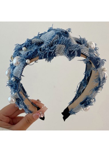 Denim Blue accessories,Other accessories,Denim Blue Pearl Twist Design Headband