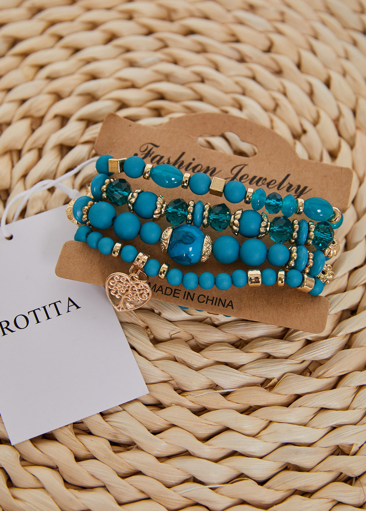 Mint Green jewelry,Heart Mint Green Alloy Bracelet Set