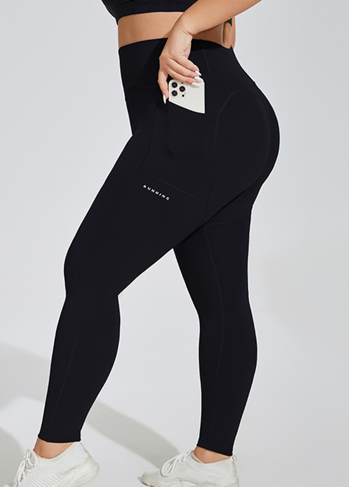 Black plus size,Plain Color plus size,Plus Size Black Skinny Elastic Waist High Waisted Leggings