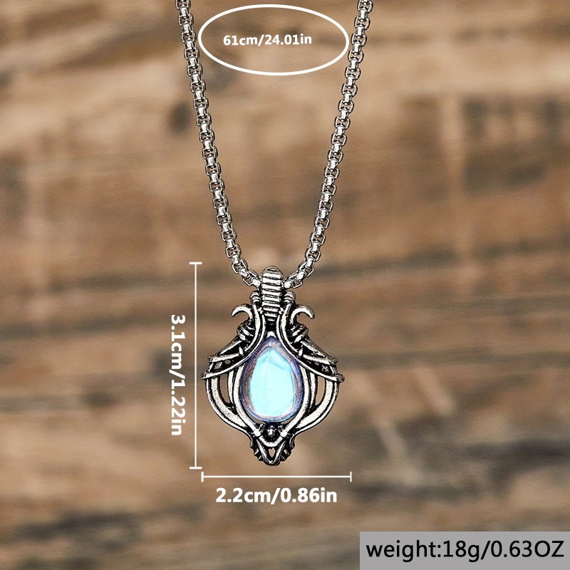 Silver jewelry,Geometric jewelry,Silver Alloy Hollow Design Teardrop Necklace