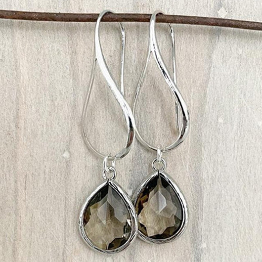 Silver jewelry,Other jewelry,Teardrop Design Silver Hollow Alloy Earrings