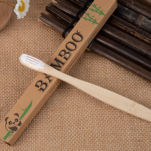 White accessories,White Bamboo Material Soft Bristle Toothbrush