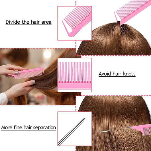Pink accessories,More Fine Hair Separation Pink Hairdressing Comb