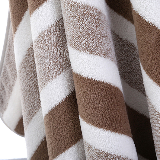 Striped Contrast Dark Coffee Bath Towel