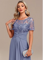 Dusty Blue plus size,Plain Color plus size,ROTITA Plus Size Lace Dusty Blue H Shape Dress