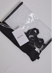 Black accessories,Plain Color accessories,Transparent PVC Black Zip Crossbody Bag