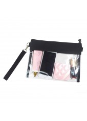 Black accessories,Plain Color accessories,Transparent PVC Black Zip Crossbody Bag
