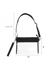Black accessories,Plain Color accessories,Transparent PVC Black Zip Crossbody Bag