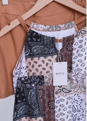 Light Camel swimwear,Tribal swimwear,Geometric swimwear,Paisley swimwear,ROTITA Cut Out Light Camel Patchwork Tankini Set