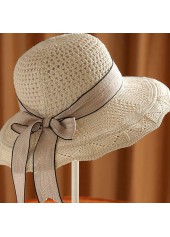 Schirmmütze in Hellkamel mit Schleife und Kontrastnähten