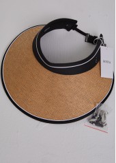 Light Camel accessories,Black accessories,Contrast Color accessories,Light Camel Weave Design Sun Hat