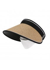 Light Camel accessories,Black accessories,Contrast Color accessories,Light Camel Weave Design Sun Hat