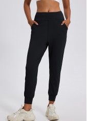 Black High Waisted Pocket Jogger Pants
