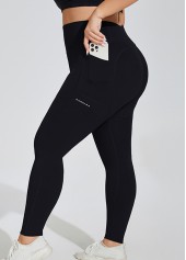Schwarze schmale Leggings mit elastischem Bund und hoher Taille in Übergröße