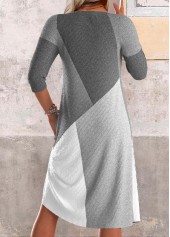 Dark Grey Marl dresses,White dresses,Contrast Color dresses,Everyday dresses,Casual dresses,ROTITA Criss Cross Dark Grey Marl A Line Dress