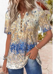 Multi Color plus size,Ombre plus size,ROTITA Plus Size Tuck Stitch Multi Color Ombre T Shirt