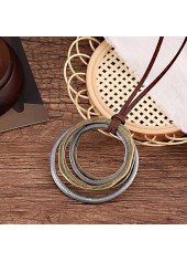 collier rond en alliage d'argent à plusieurs couches circulaires
