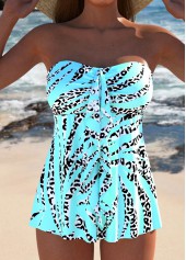 Rotita – Tankini-Set mit Rüschen und Animalprint in Cyan