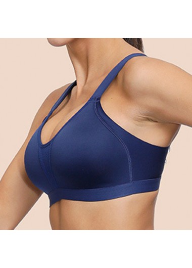 Dark Blue intimates,Plain Color intimates,Dark Blue Scoop Neck Push-up Bra