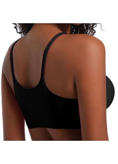 Black intimates,Plain Color intimates,Seamless Scoop Breathable Scoop Black Bra