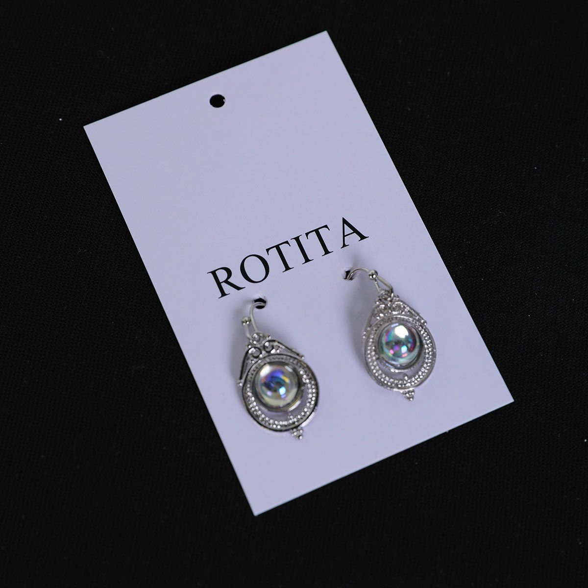 Silvery White jewelry,Contrast Color jewelry,Metal Silvery White Round Detail Earrings