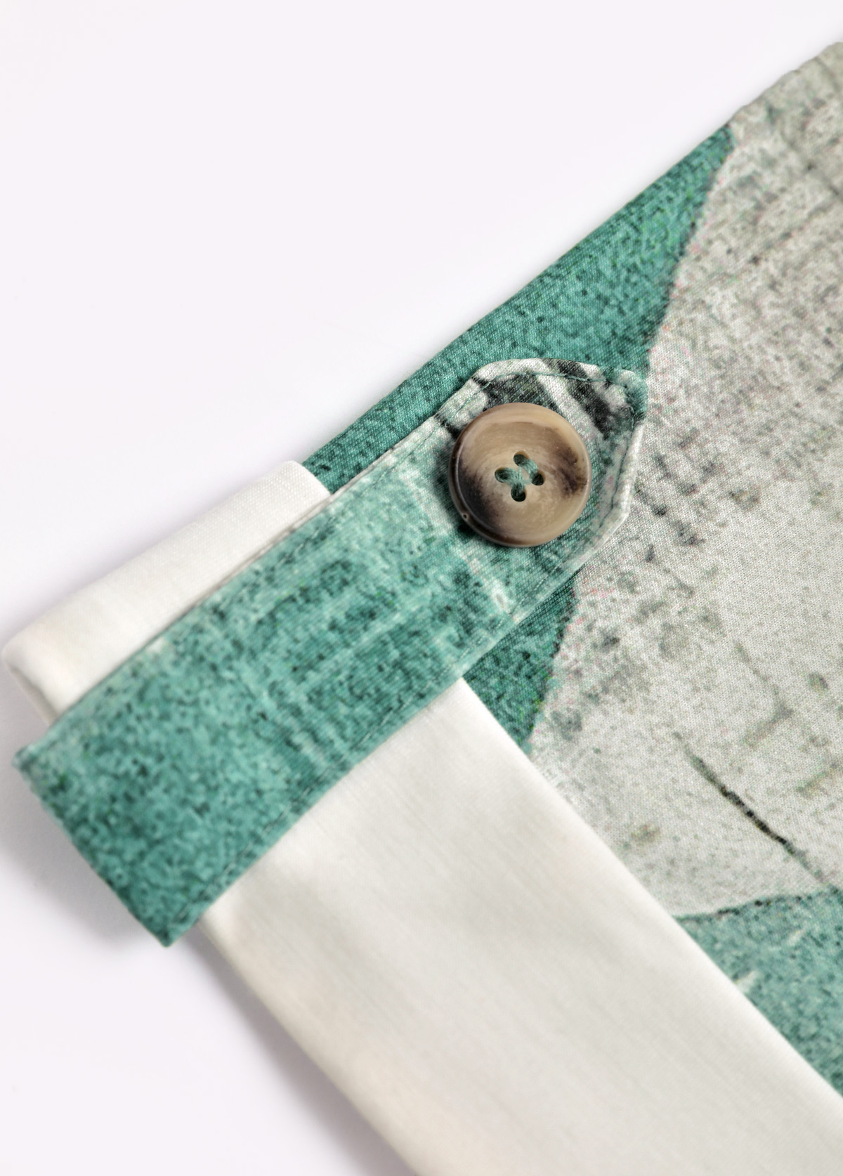 Sage Green tops,Geometric tops,ROTITA Geometric Print Sage Green Fake Two Piece Twinset