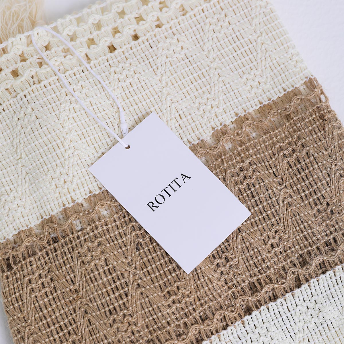 Beige accessories,Contrast Color accessories,Tassel Tie Beige Table Runner Tablecloth