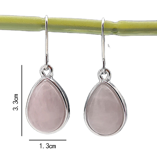 Light Pink jewelry,Waterdrop Design Light Pink Metal Earrings
