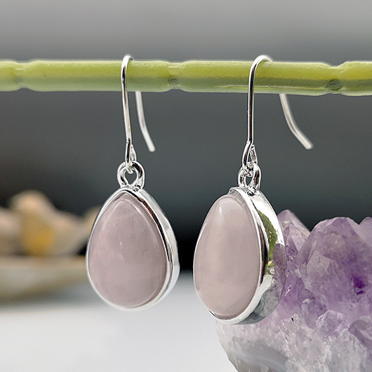 Light Pink jewelry,Waterdrop Design Light Pink Metal Earrings