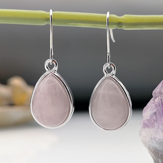 Light Pink jewelry,Waterdrop Design Light Pink Metal Earrings