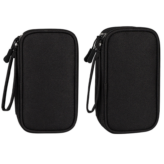 Black accessories,Plain Color accessories,Black Mesh Zip Canvas Storage Bag