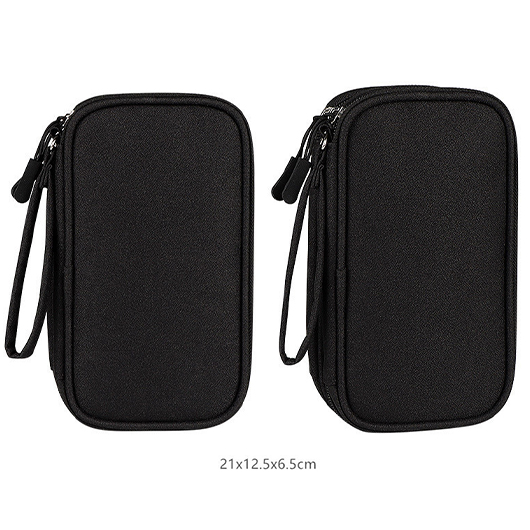 Black accessories,Plain Color accessories,Black Mesh Zip Canvas Storage Bag