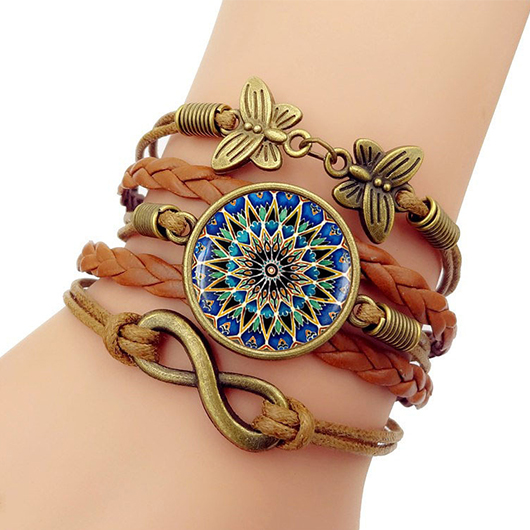 Dark Coffee jewelry,Animal Print jewelry,Tribal jewelry,Round Dark Coffee Alloy Tribal Bracelet