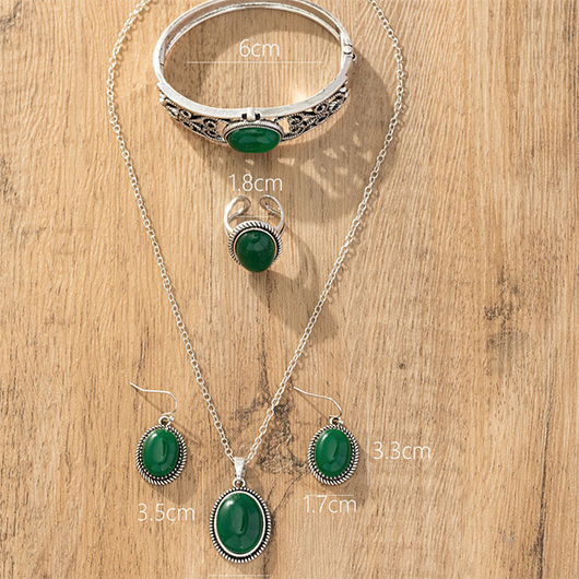 Blackish Green jewelry,Other jewelry,Blackish Green Alloy Round Necklace and Wristband