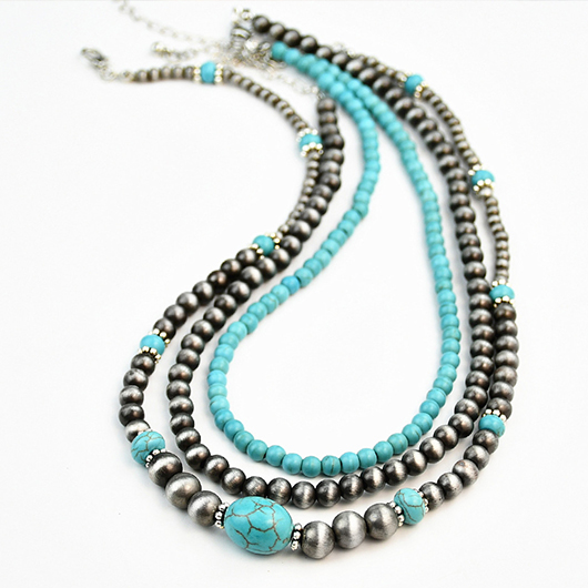Mint Green jewelry,Geometric jewelry,Beaded Mint Green Turquoise Necklace Set